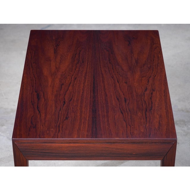Side Table with Drawer in Rosewood by Severin Hansen for Haslev Møbelsnedkeri, 1950s For Sale - Image 6 of 9