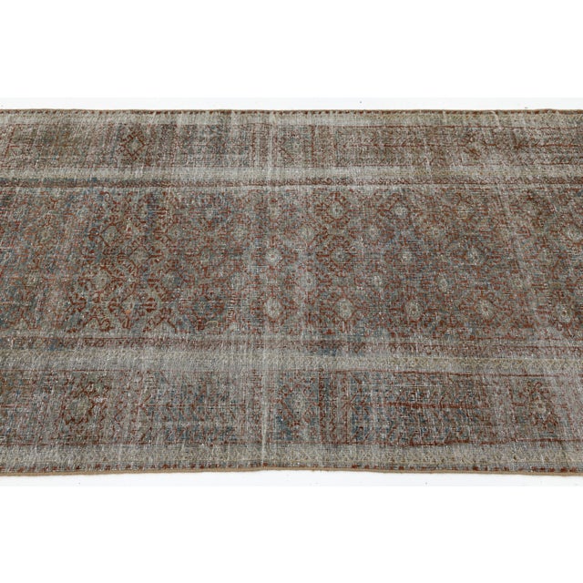 Textile Antique Malayer Hand-Knotted Wool Accent Rug With Worn Distressed Patina For Sale - Image 7 of 7