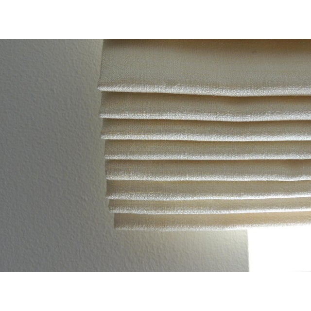 Beige Silk Color Soft Pleated Window Roman Shade For Sale In Atlanta - Image 6 of 10
