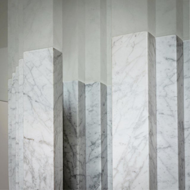 1970s Dining Table with White Marble Columns, attributed to Carlo Scarpa, Italy, 1970 For Sale - Image 5 of 9