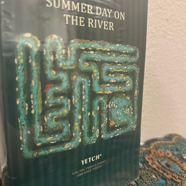 American Factory Sealed Yetch Studio "Summer Day on the River" Majority Edge Piece Puzzle For Sale - Image 3 of 6
