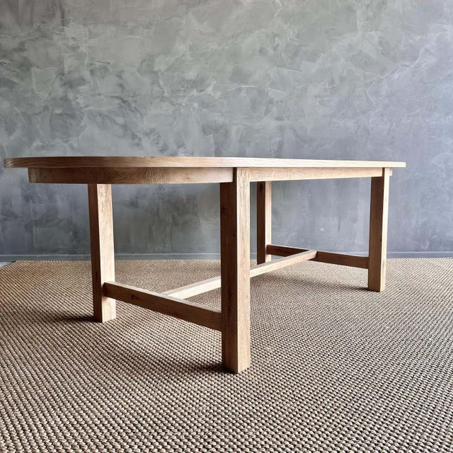 Mid-Century Modern Oval Dining Table in Natural White Oak 74" For Sale - Image 3 of 10
