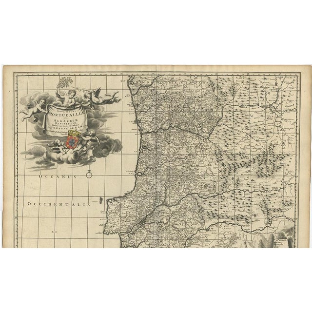Antique Map of Portugal by J. De Ram, 1680 For Sale - Image 5 of 9