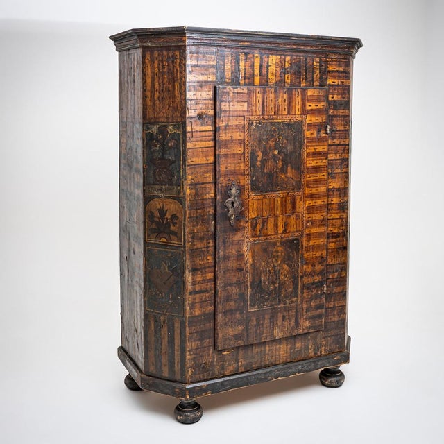 Antique Peasant Cabinet, 1700s For Sale - Image 4 of 10
