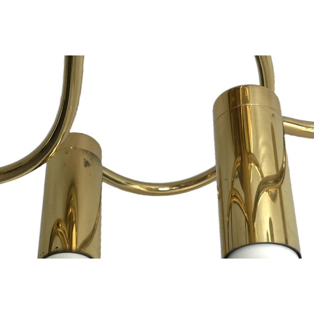Metal Mid-Century Brass 10-Light Chandelier from Honsel Leuchten, Germany, 1970s For Sale - Image 7 of 10