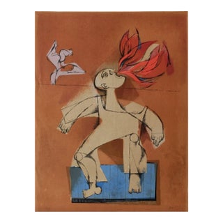 1977 Samy Briss Les Saltimbanques - Le Cracheur De Feu Signed Lithograph For Sale