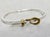 Sterling Silver and Brass Buckle Bangle For Sale - Image 4 of 5