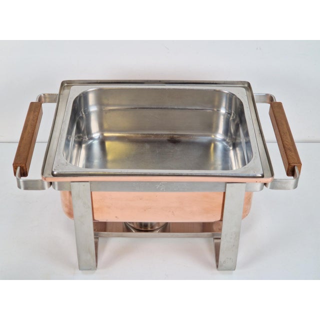 Vintage Copper-Plated Stainless Steel Spring Chafing Dish, Switzerland, 1980s For Sale - Image 12 of 18