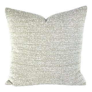 Perennials Rock Steady in White Sands Pillow Cover - Euro Sham - Gray and White Textured Speckle Outdoor Cushion Cover For Sale