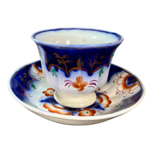 Mid 19th Century Gaudy Welsh Cup & Saucer