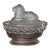 Vintage Lion Covered Candy Dish Imperial Glass Frosted Atterbury For Sale