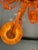 Contemporary Translucent orange Murano Glass Chandelier in Deco’ Style Decorated in translucent orange colour which makes...