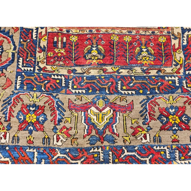 19th Century Anatolian Ladik Prayer Area Rug, Handwoven, Red & Yellow, 5' x 7' For Sale - Image 14 of 15