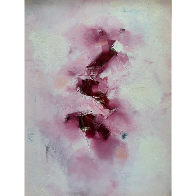 "Hibiscus" is an abstract expressionist painting that folds delicacy and intensity together. There is no fixed form, but...