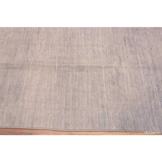 2020s Nazmiyal Collection Solid Warm Gray Hand-Knotted Wool Rug For Sale - Image 5 of 7