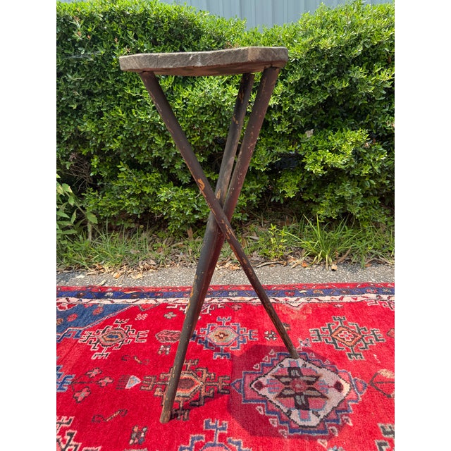Antique Folk Art Primitive Plant Stand For Sale - Image 4 of 8