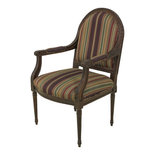 French Louis XV Style Upholstered Armchair For Sale