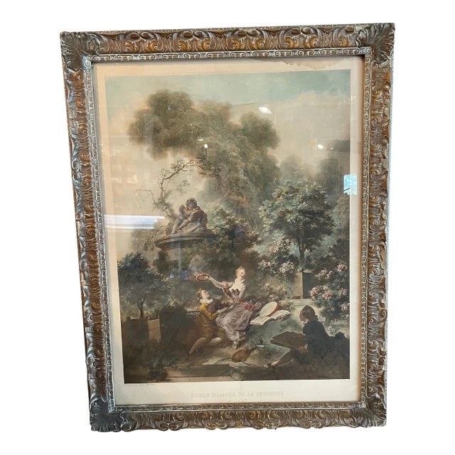 Victorian Garden Lithograph For Sale