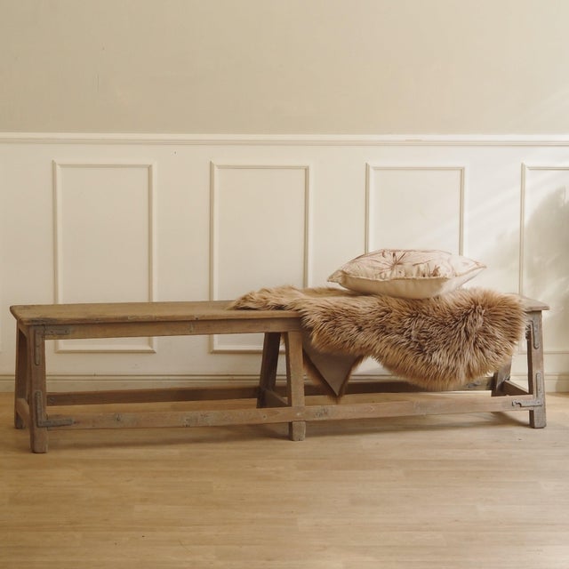 Bench with Iron Brackets For Sale - Image 10 of 10
