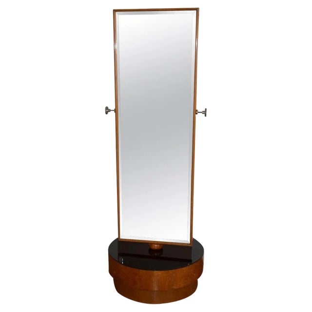 Large Antique Floor Hinged Mirror, 1920s For Sale