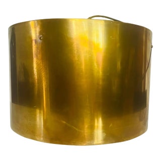 1960s Mid Century Modern Brass Drum Ceiling Light For Sale