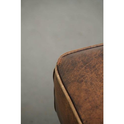 Brown Vintage Brown Sheepskin Ottoman For Sale - Image 8 of 12