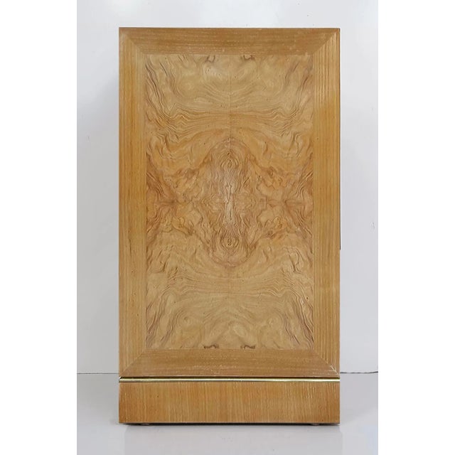 Modern Vintage Drexel Heritage Burlwood and Brass Pedestals- a Pair For Sale - Image 3 of 9