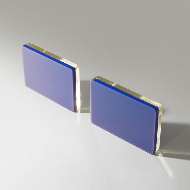 Plastic Blue and Clear Photo Frames, 1970s, Set of 2 For Sale - Image 7 of 14