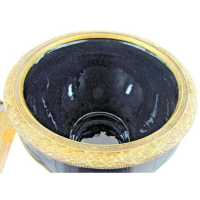 1960s Napoleon III Style Bronze and Opaline Jardinière Planter Bronze Scale Claw Base For Sale - Image 4 of 18