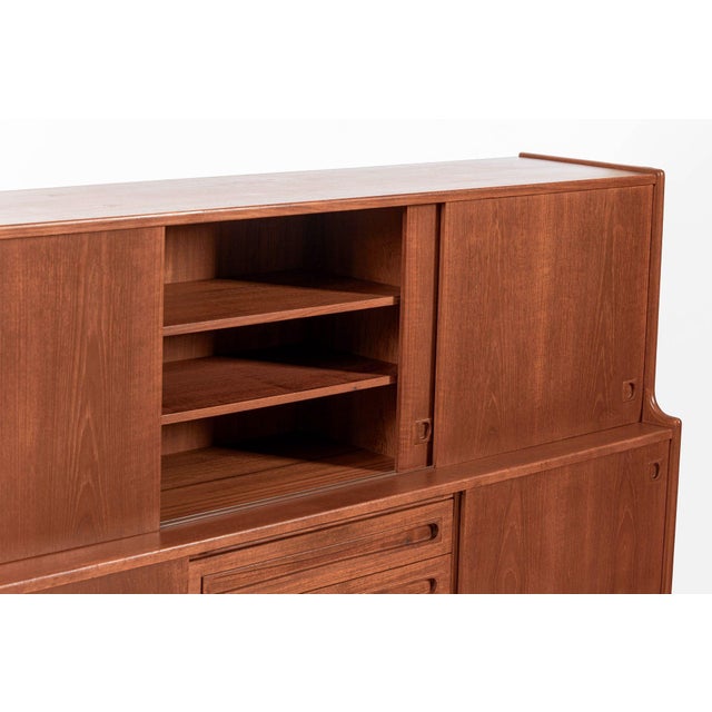 Wood Mid-Century Danish Teak Tall Sideboard or Bar Cabinet by Johannes Andersen For Sale - Image 7 of 18