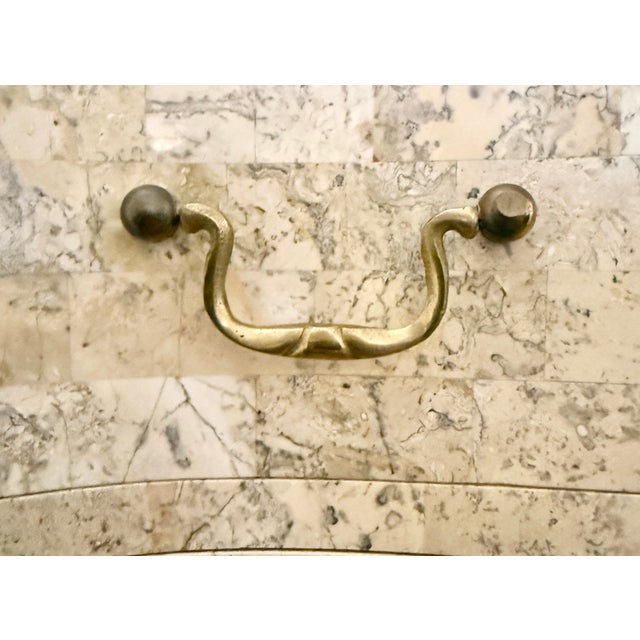 1980s Tessellated Stone With Inlaid Bronze Commode Design by Maitland Smith For Sale - Image 11 of 12