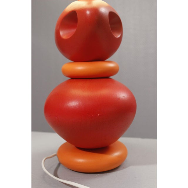 Large Orange Ceramic Table Lamp by Louis Drimmer, 1980s For Sale - Image 9 of 16