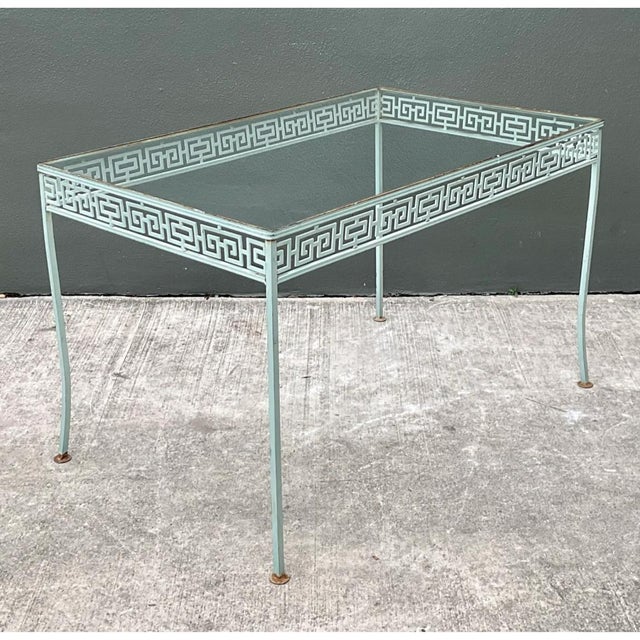 Vintage Meadowcraft Outdoor Dining Table With Greek Key Pattern For Sale - Image 9 of 12