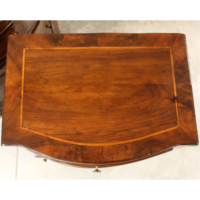 18th Century Louis XVI Italian Bedside Tables in Walnut, Set of 2 For Sale - Image 11 of 13