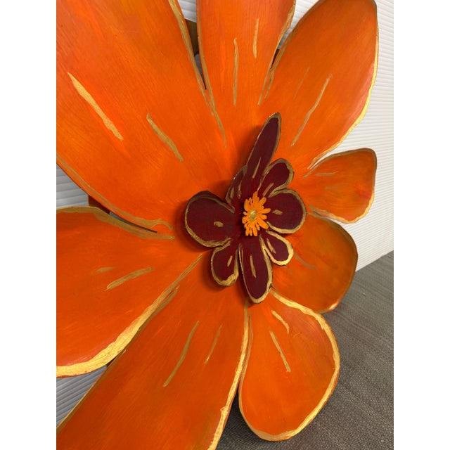Metal Pat & Andre Juneau Metal Flower Wall Sculpture, Extra Large For Sale - Image 7 of 12