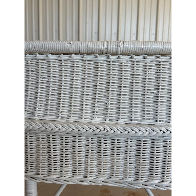 Antique American Wicker & Loom Vanity Desk With Matching Chair, Early 20th Century For Sale - Image 9 of 12