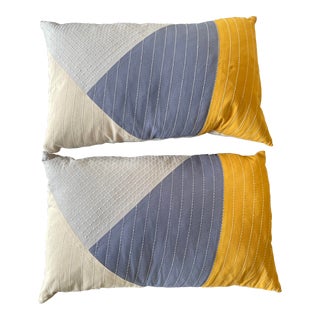Pair of Anthropologie Patchwork Lumbar Pillows For Sale