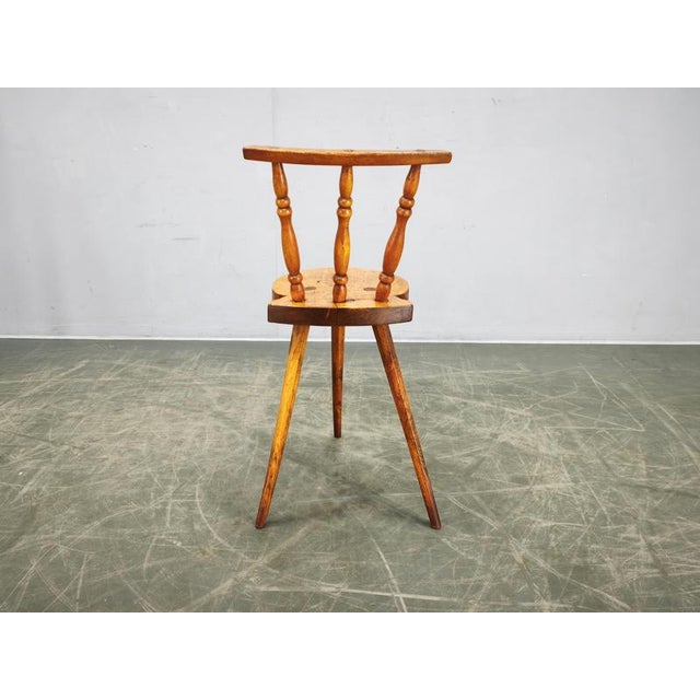 Folk Primitive Beech Chair, Czechoslovakia, 1940s For Sale - Image 6 of 10