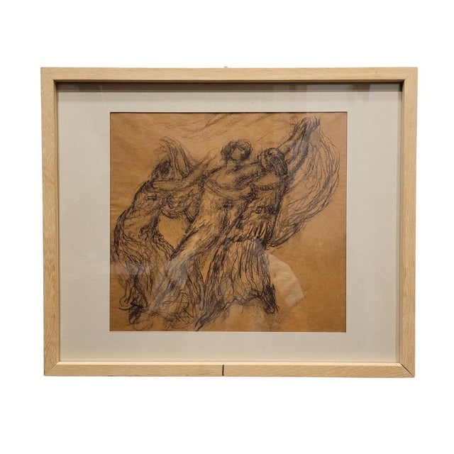 After Agustín Carrera, Sketch for the Opera Curtain Lohegrin, Early 20th Century, Pencil on Paper, Framed For Sale - Image 17 of 17