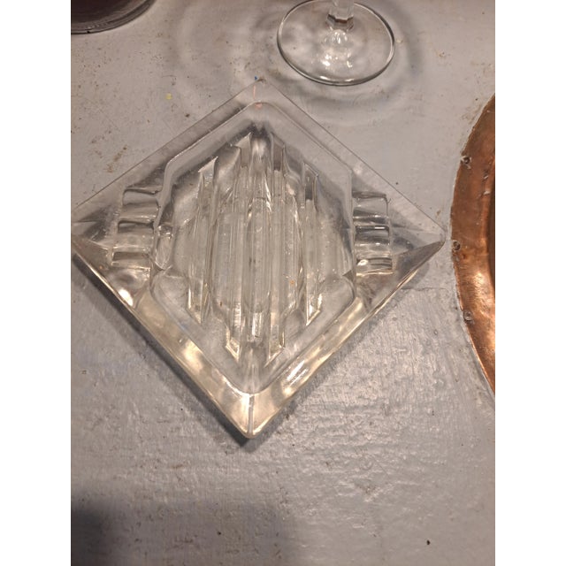 English Mid-Century Crystal Ashtray For Sale - Image 3 of 4