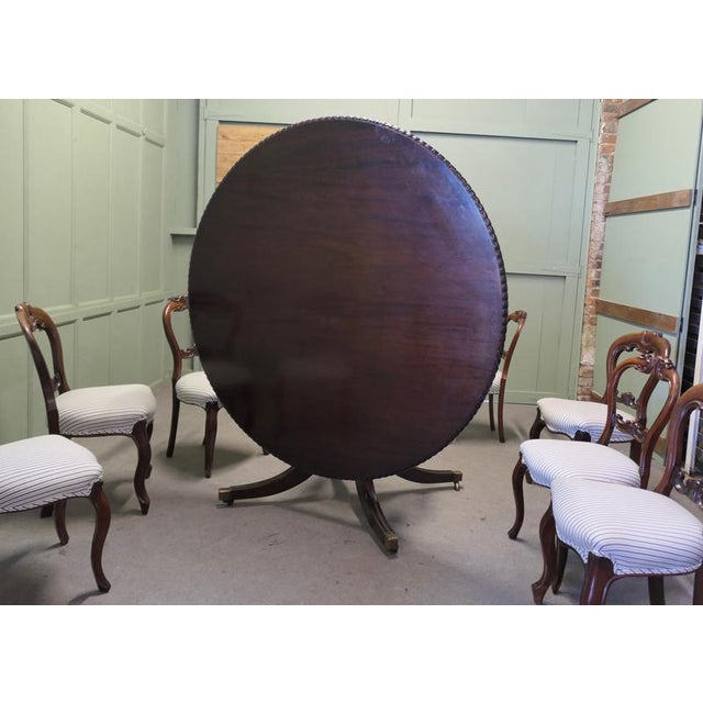 Large Centre Dining Table and Chairs, 1900s, Set of 9 For Sale - Image 6 of 8