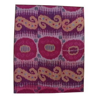 Antiqu Uzbek Silk Ikat Wall Hanging, 1920s For Sale