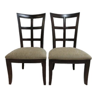 Pair Stanley Furniture Window Back Dining Room Side Chairs For Sale