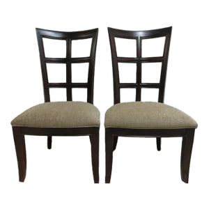 Pair Stanley Furniture Window Back Dining Room Side Chairs