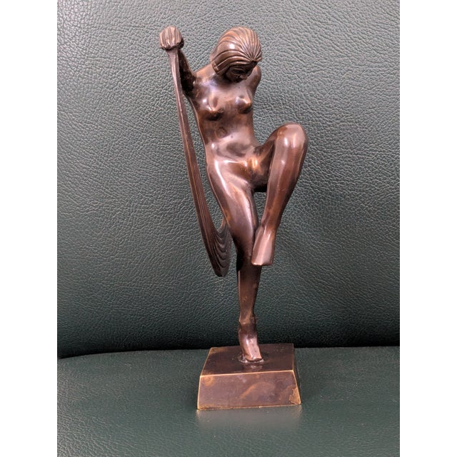 Art Deco Dancing Girl, 20th Century, Bronze For Sale - Image 9 of 16