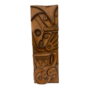 1990s Luis Potosi Wood Carving Wall Plaque