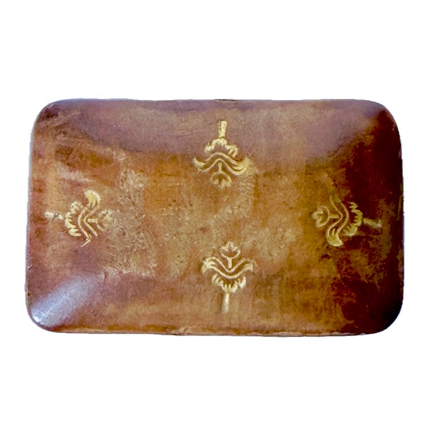 Traditional Antique Florentine Leather Matchstick Box & Striker For Sale - Image 3 of 5