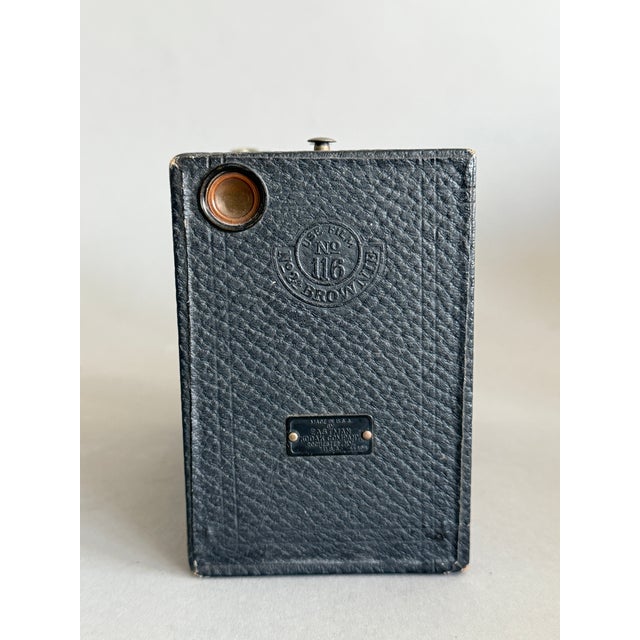Metal Antique Kodak Black Brownie No 2a Box Camera For Sale - Image 7 of 11