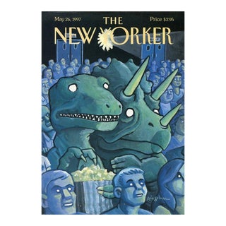 1997 Vintage New Yorker Cover, May 26 (Art Spiegelman), Original New Yorker Magazine Cover, Movies, Dinosaur For Sale
