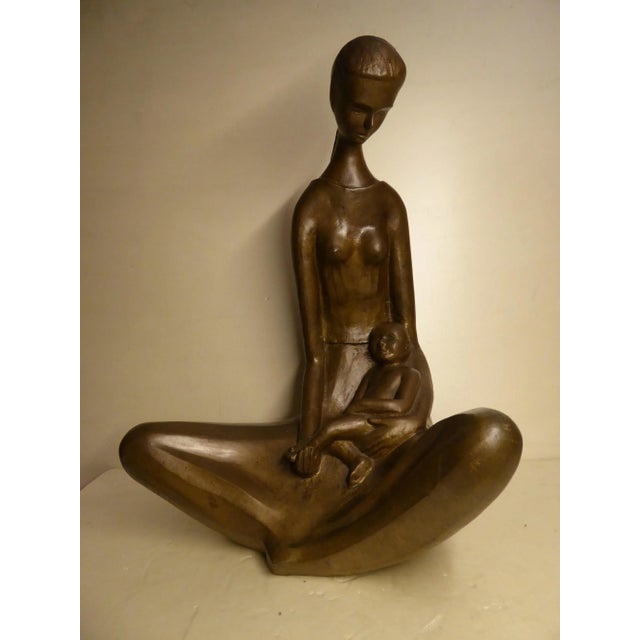 Seated Mother with Child, 1970s, Bronze For Sale - Image 12 of 12